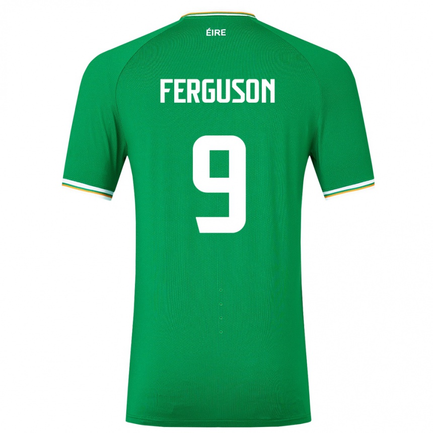 キッズフットボールアイルランド島エヴァン・ファーガソン#9緑ホームシャツ24-26ジャージーユニフォーム