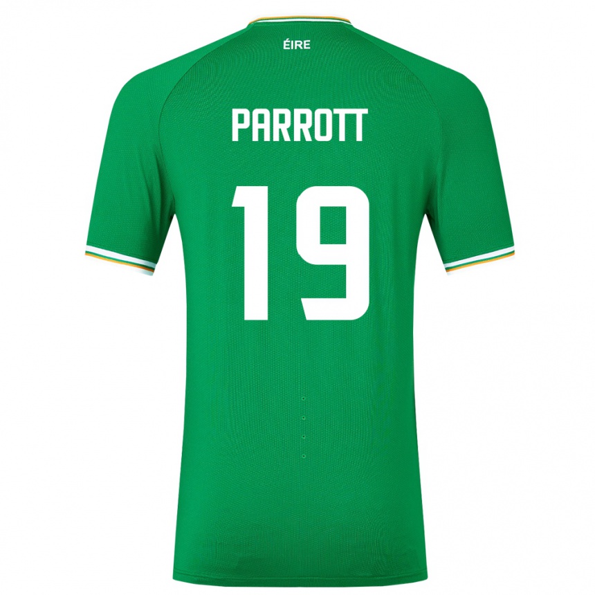 キッズフットボールアイルランド島トロイ・パロット#19緑ホームシャツ24-26ジャージーユニフォーム
