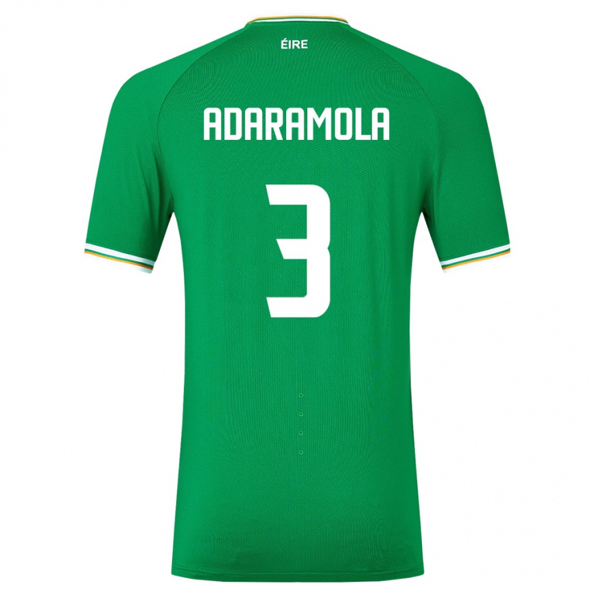 キッズフットボールアイルランド島タヨ・アダラモラ#3緑ホームシャツ24-26ジャージーユニフォーム