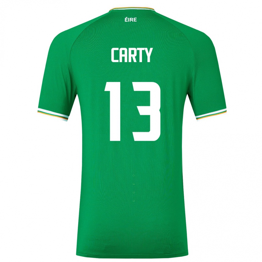 キッズフットボールアイルランド島コナー・カーティー#13緑ホームシャツ24-26ジャージーユニフォーム