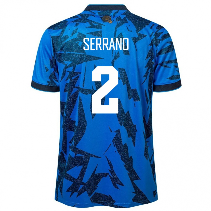 キッズフットボールエルサルバドルAlejandro Serrano#2青ホームシャツ24-26ジャージーユニフォーム