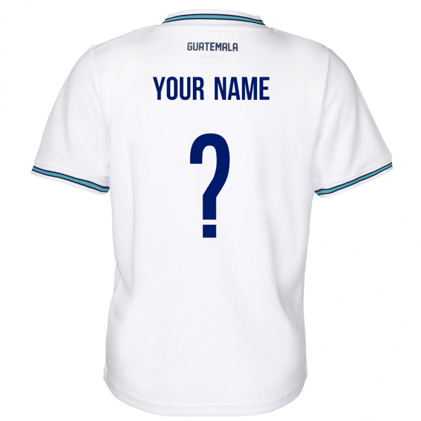 キッズフットボールグアテマラあなたの名前#0白ホームシャツ24-26ジャージーユニフォーム
