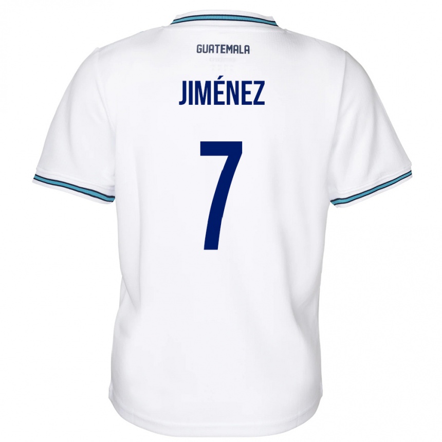 キッズフットボールグアテマラCristian Jiménez#7白ホームシャツ24-26ジャージーユニフォーム