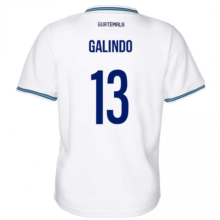 キッズフットボールグアテマラAlejandro Galindo#13白ホームシャツ24-26ジャージーユニフォーム