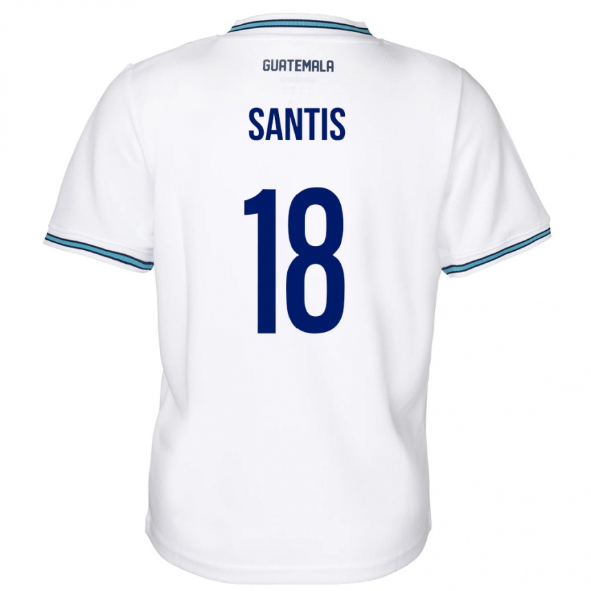 キッズフットボールグアテマラオスカル・アレクサンデル・サンティス・カヤックス#18白ホームシャツ24-26ジャージーユニフォーム