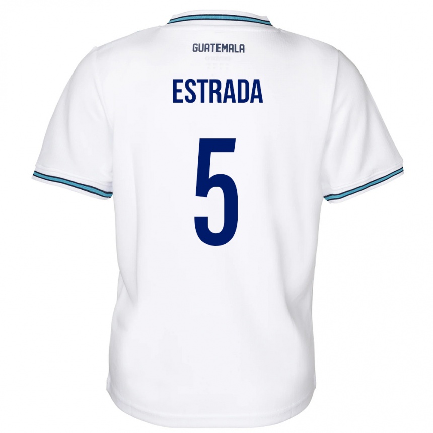 キッズフットボールグアテマラエリザベス・エストラーダ#5白ホームシャツ24-26ジャージーユニフォーム