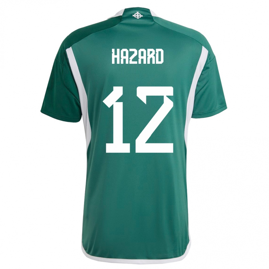 キッズフットボール北アイルランドコナー・ハザード#12緑ホームシャツ24-26ジャージーユニフォーム