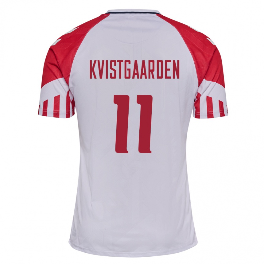 キッズフットボールデンマークマティアス・クヴィストゴーデン#11白アウェイシャツ24-26ジャージーユニフォーム