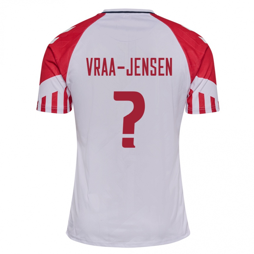 キッズフットボールデンマークルートヴィヒ・ヴラー＝イェンセン#0白アウェイシャツ24-26ジャージーユニフォーム