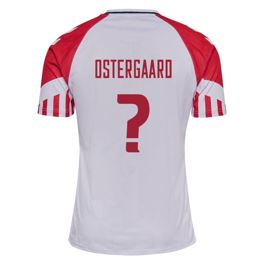 キッズフットボールデンマーククリスチャン・オスターガード#0白アウェイシャツ24-26ジャージーユニフォーム