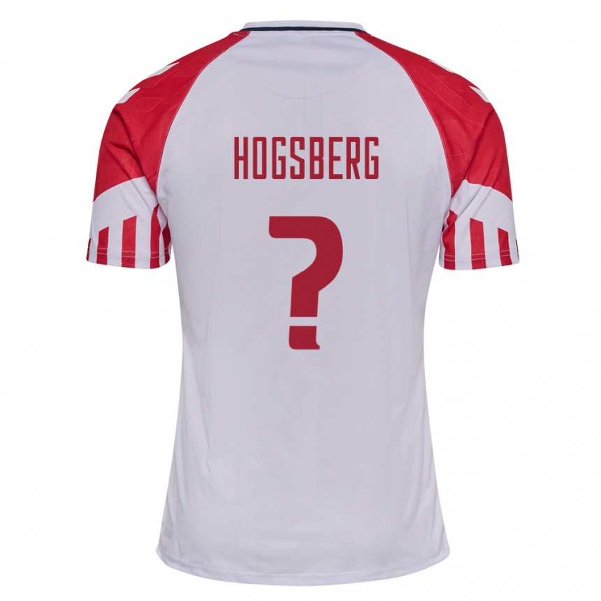 キッズフットボールデンマークルーカス・ヘグスバーグ#0白アウェイシャツ24-26ジャージーユニフォーム