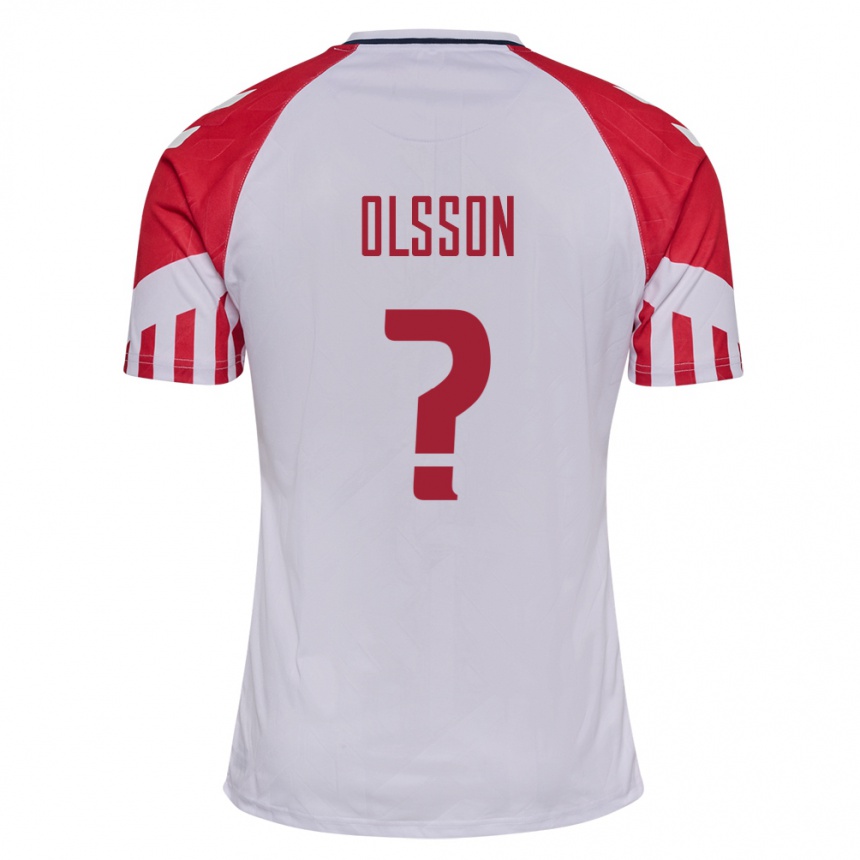 キッズフットボールデンマークコーネリアス・オルソン#0白アウェイシャツ24-26ジャージーユニフォーム