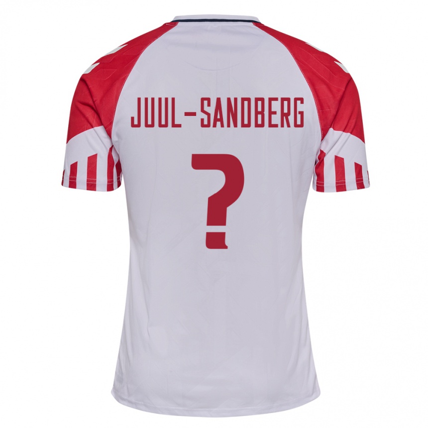 キッズフットボールデンマークニコライ・ジュール・サンドバーグ#0白アウェイシャツ24-26ジャージーユニフォーム