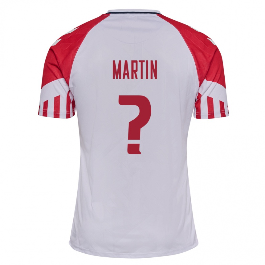 キッズフットボールデンマークルーク・マーティン#0白アウェイシャツ24-26ジャージーユニフォーム