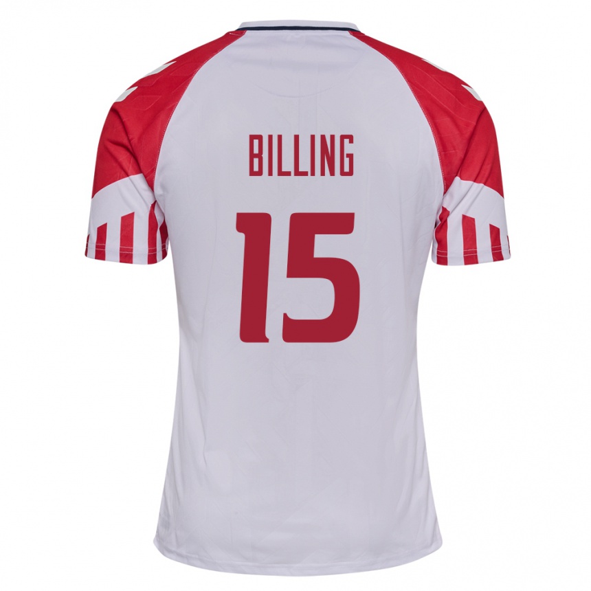 キッズフットボールデンマークフィリップ・ビリング#15白アウェイシャツ24-26ジャージーユニフォーム