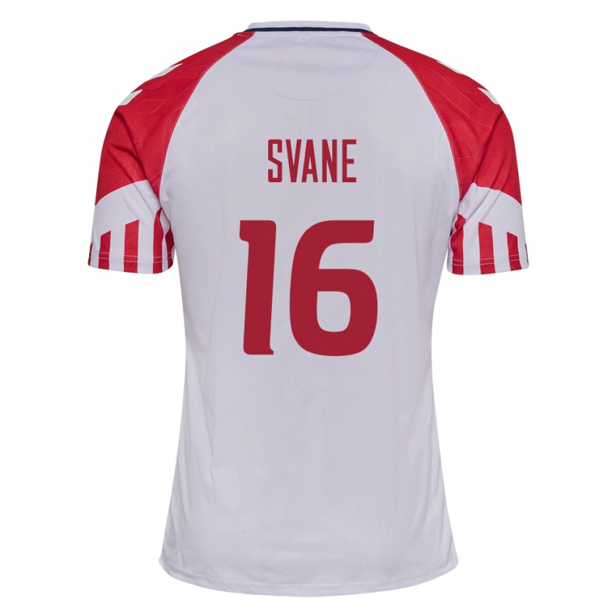 キッズフットボールデンマークカトリーヌ・スヴェイン#16白アウェイシャツ24-26ジャージーユニフォーム