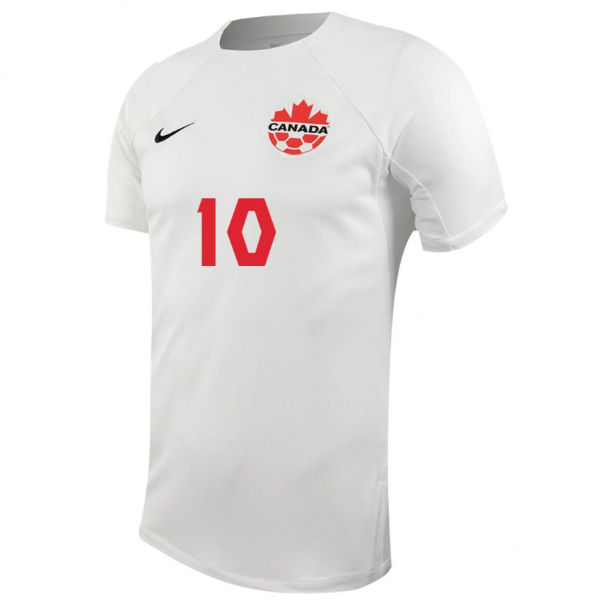 キッズフットボールカナダデイヴィッド・ホイレット#10白アウェイシャツ24-26ジャージーユニフォーム