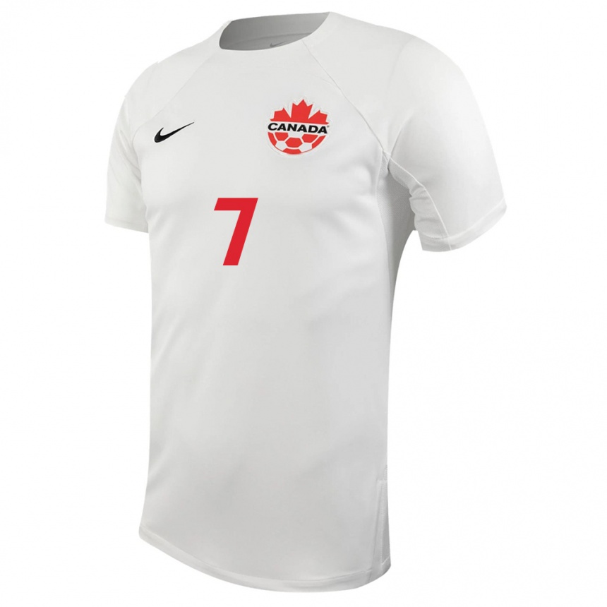 キッズフットボールカナダジュリア・グロッソ#7白アウェイシャツ24-26ジャージーユニフォーム