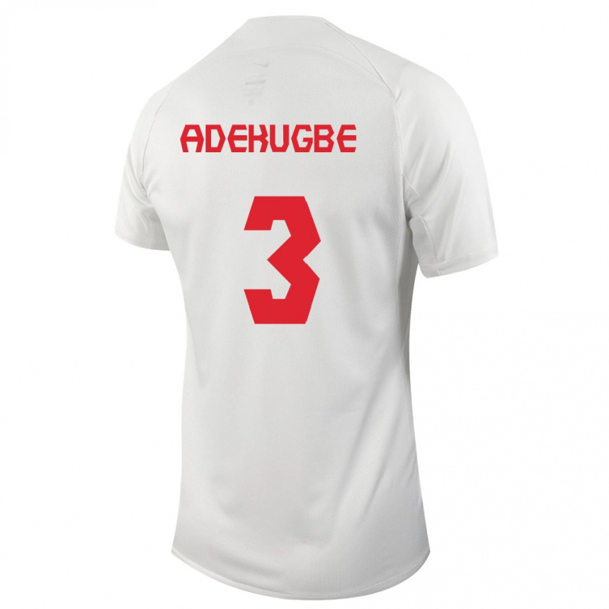 キッズフットボールカナダサム・アデクグベ #3白アウェイシャツ24-26ジャージーユニフォーム