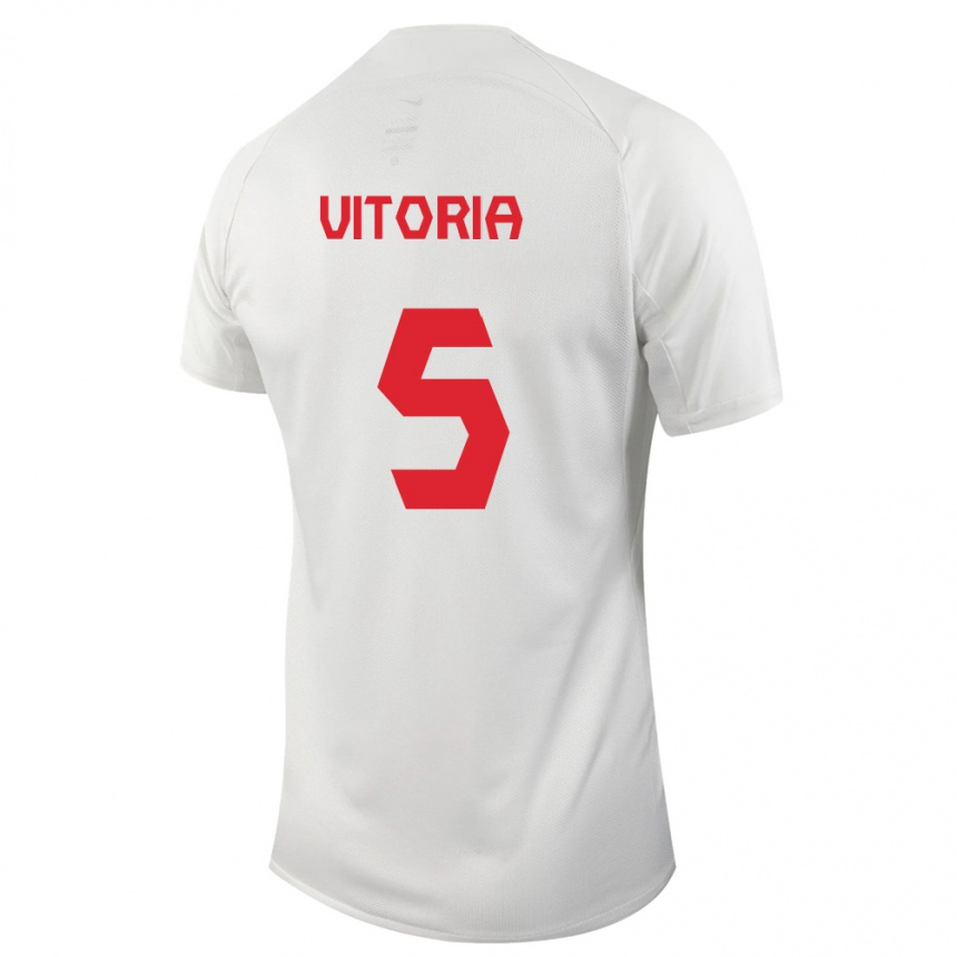 キッズフットボールカナダスティーヴン・ヴィトーリア#5白アウェイシャツ24-26ジャージーユニフォーム