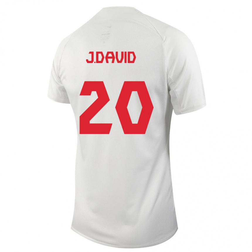 キッズフットボールカナダジョナサン・デイヴィッド#20白アウェイシャツ24-26ジャージーユニフォーム