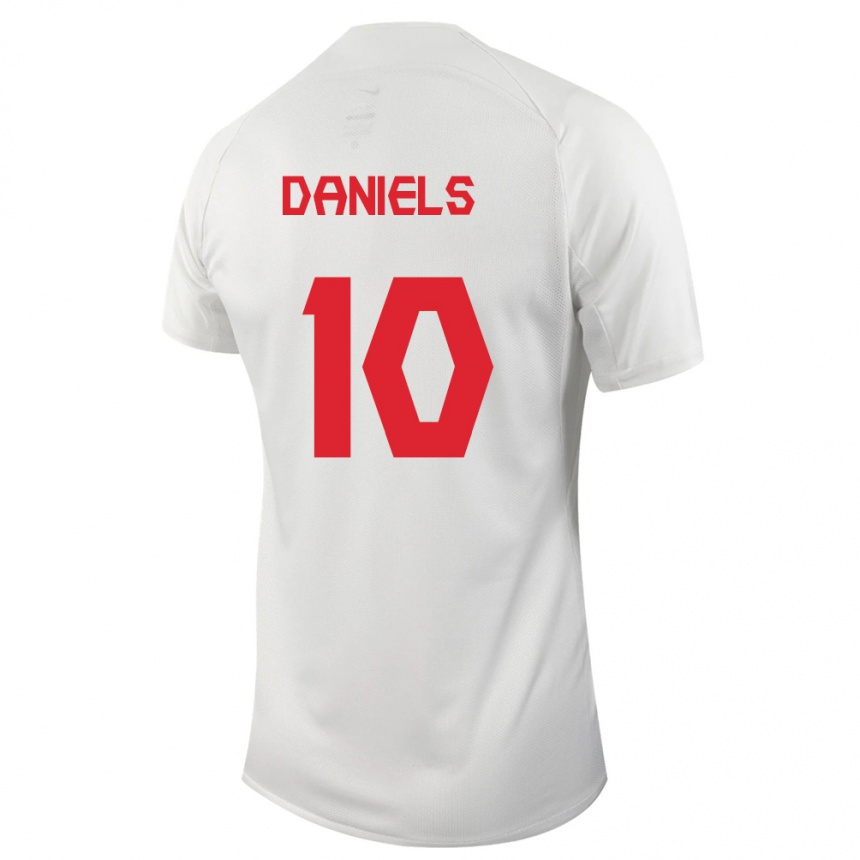 キッズフットボールカナダエイダン・ダニエルズ#10白アウェイシャツ24-26ジャージーユニフォーム