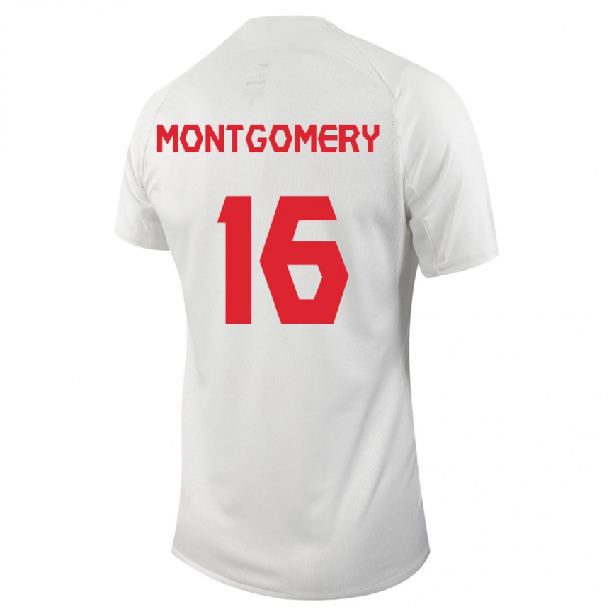 キッズフットボールカナダカラム・モンゴメリー#16白アウェイシャツ24-26ジャージーユニフォーム