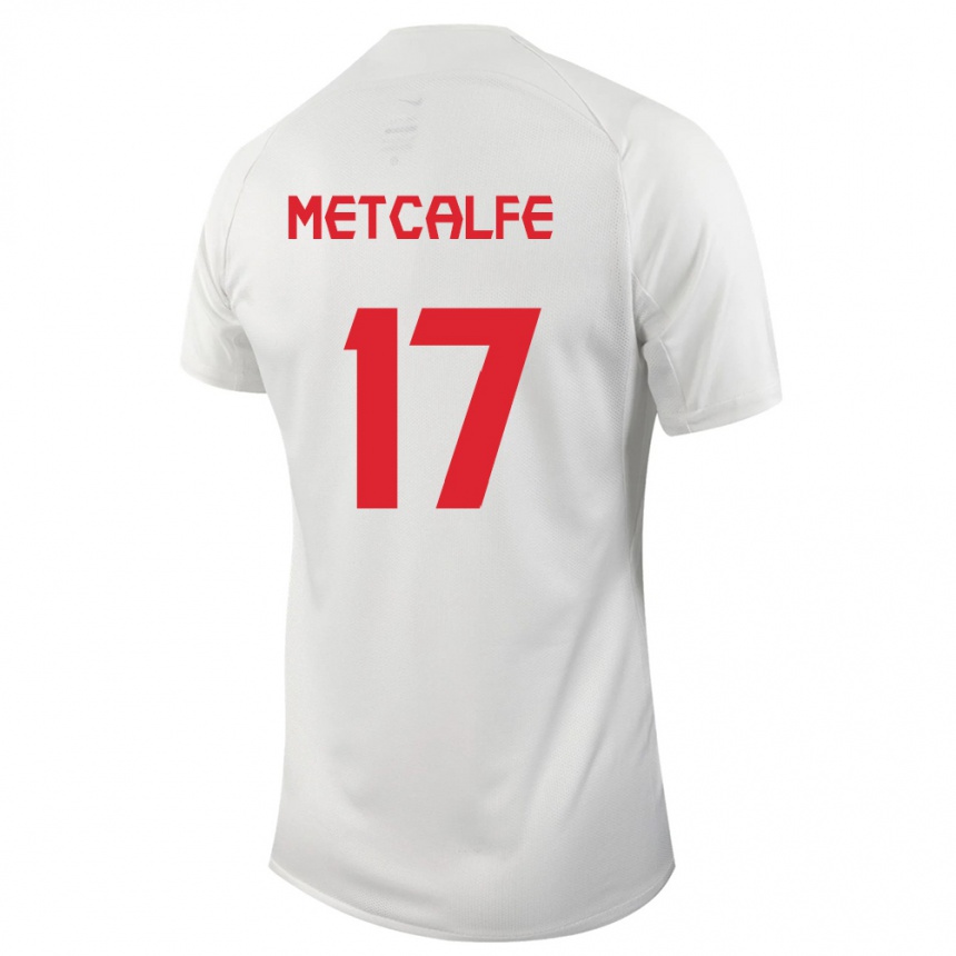 キッズフットボールカナダパトリック・メトカーフ#17白アウェイシャツ24-26ジャージーユニフォーム