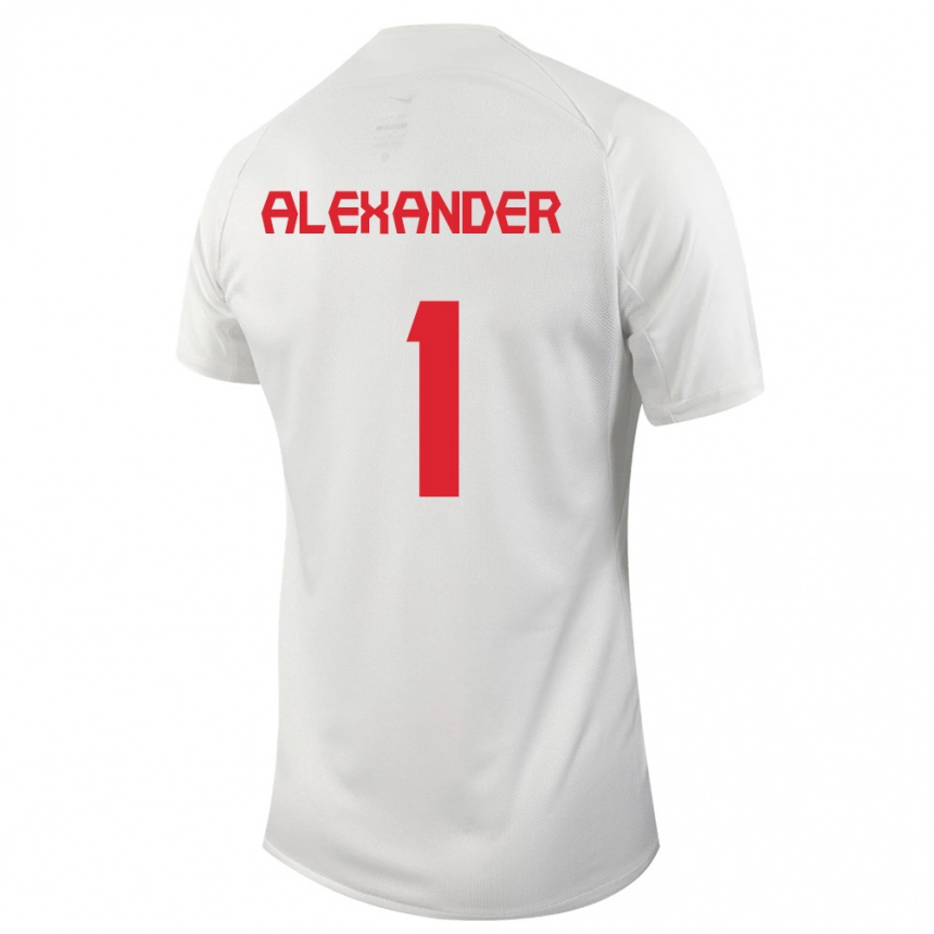 キッズフットボールカナダベン・アレクサンダー#1白アウェイシャツ24-26ジャージーユニフォーム