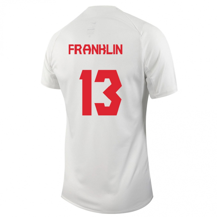 キッズフットボールカナダコービー・フランクリン#13白アウェイシャツ24-26ジャージーユニフォーム