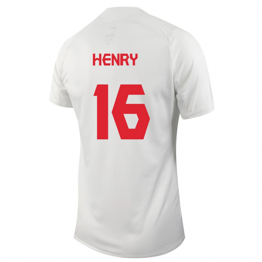 キッズフットボールカナダマエル・ヘンリー#16白アウェイシャツ24-26ジャージーユニフォーム