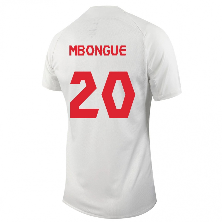 キッズフットボールカナダヒューゴ・ムボンゲ#20白アウェイシャツ24-26ジャージーユニフォーム
