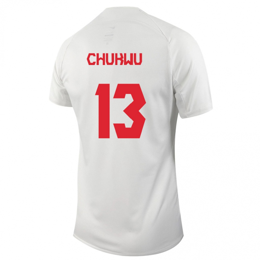 キッズフットボールカナダRichard Chukwu#13白アウェイシャツ24-26ジャージーユニフォーム