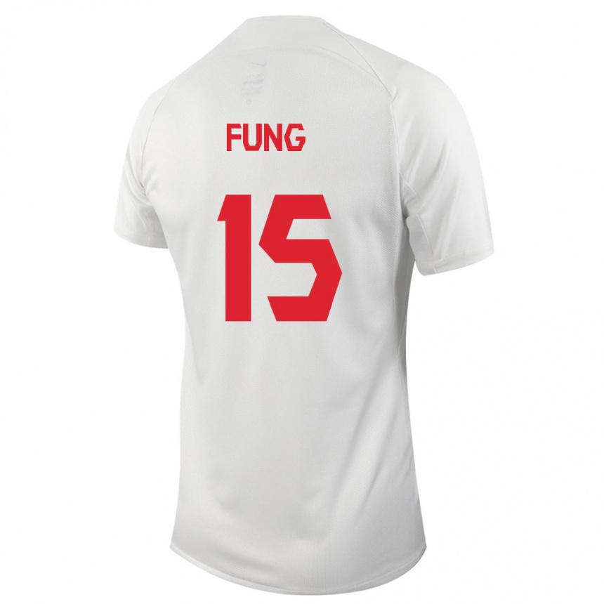 キッズフットボールカナダVictor Fung#15白アウェイシャツ24-26ジャージーユニフォーム