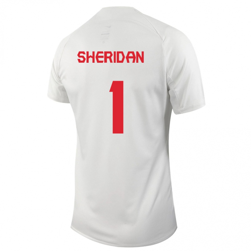 キッズフットボールカナダケーレン・シェリダン#1白アウェイシャツ24-26ジャージーユニフォーム