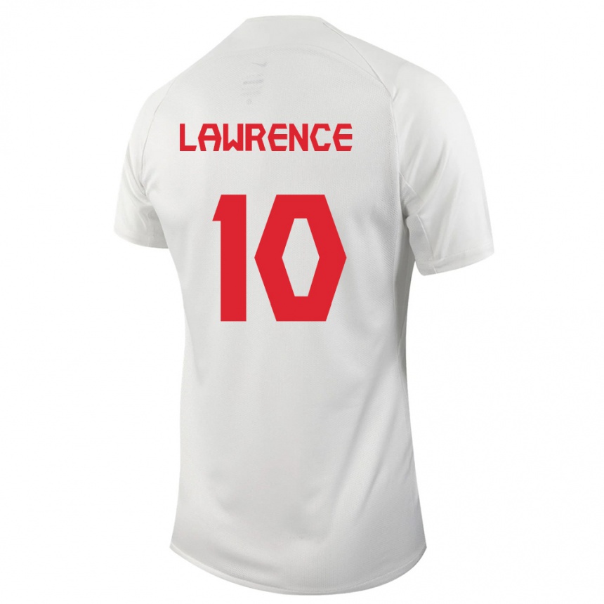キッズフットボールカナダアシュリー・ローレンス#10白アウェイシャツ24-26ジャージーユニフォーム