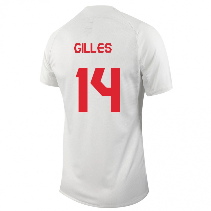 キッズフットボールカナダバネッサ・ギレス#14白アウェイシャツ24-26ジャージーユニフォーム