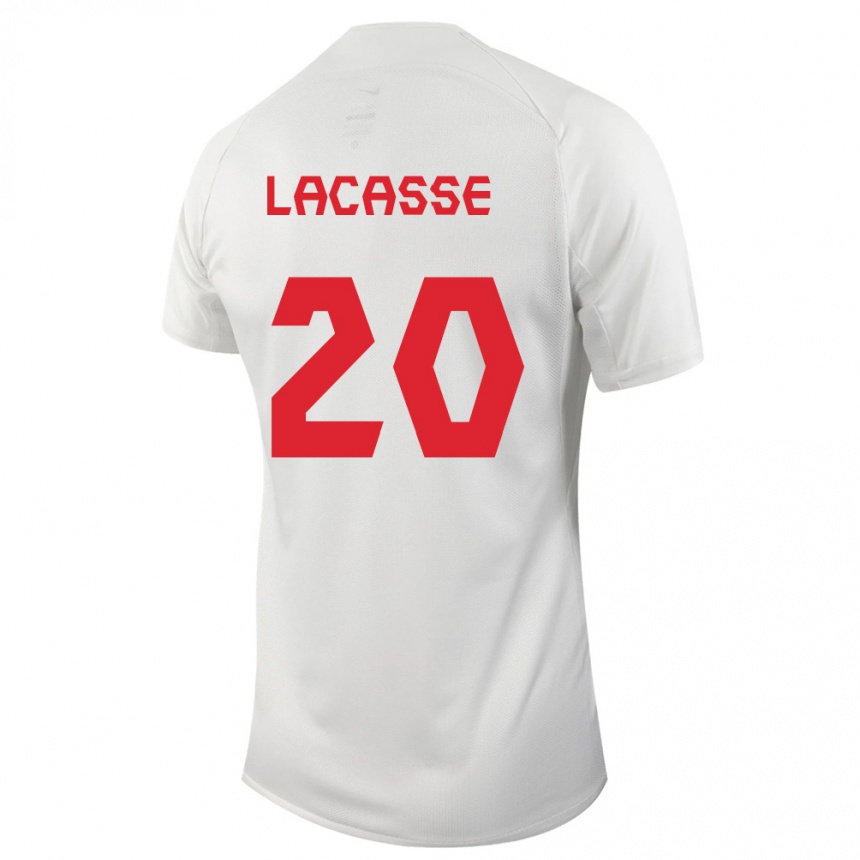 キッズフットボールカナダクロエ・ラカス#20白アウェイシャツ24-26ジャージーユニフォーム