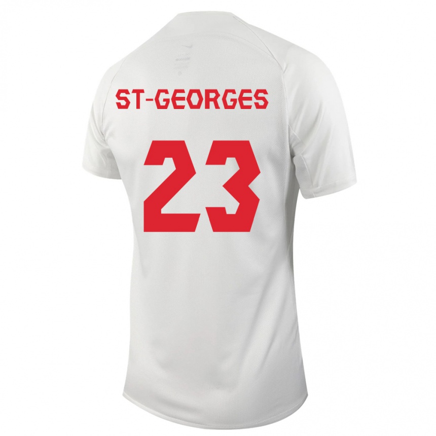 キッズフットボールカナダビアンカ・セント・ジョージズ#23白アウェイシャツ24-26ジャージーユニフォーム