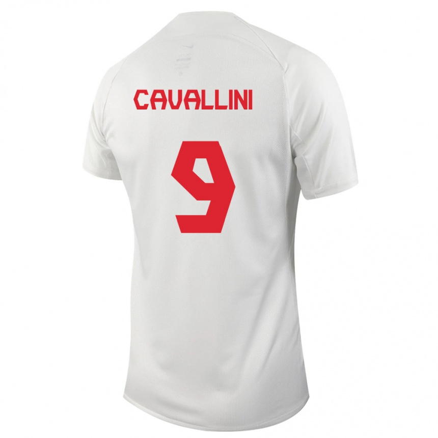 キッズフットボールカナダルカス･カヴァリーニ #9白アウェイシャツ24-26ジャージーユニフォーム