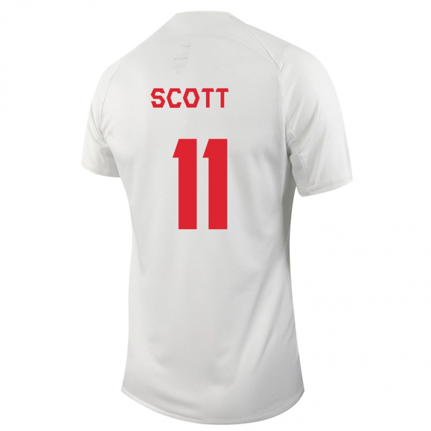 キッズフットボールカナダデジレー・スコット#11白アウェイシャツ24-26ジャージーユニフォーム