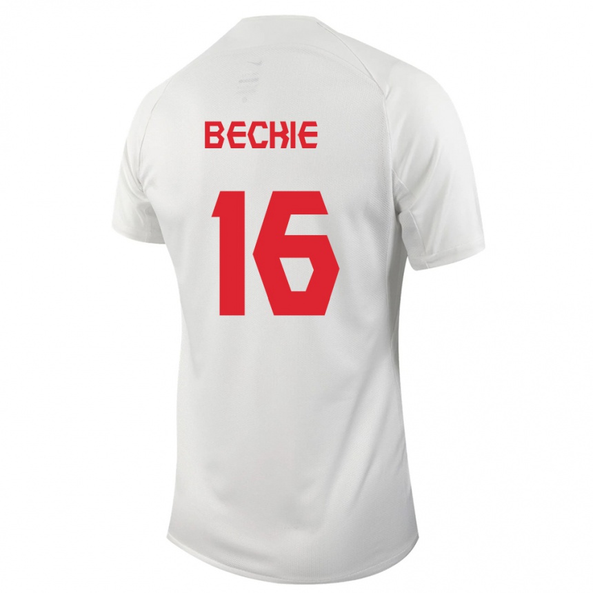 キッズフットボールカナダジャニン・ベッキー#16白アウェイシャツ24-26ジャージーユニフォーム