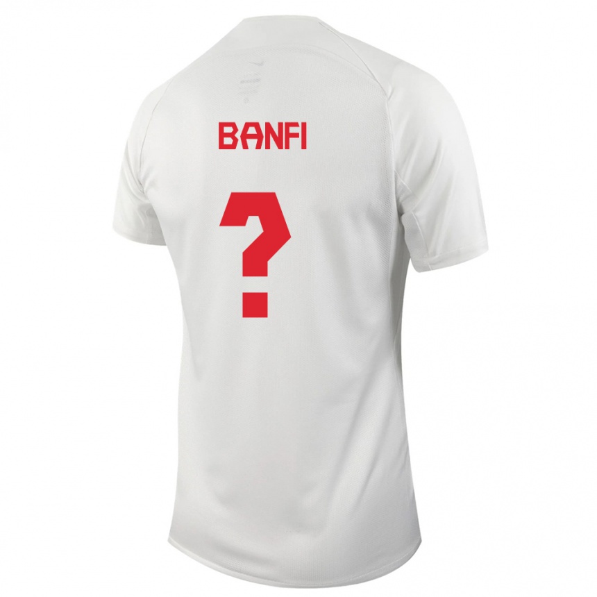 キッズフットボールカナダサミュエル・バンフィ#0白アウェイシャツ24-26ジャージーユニフォーム
