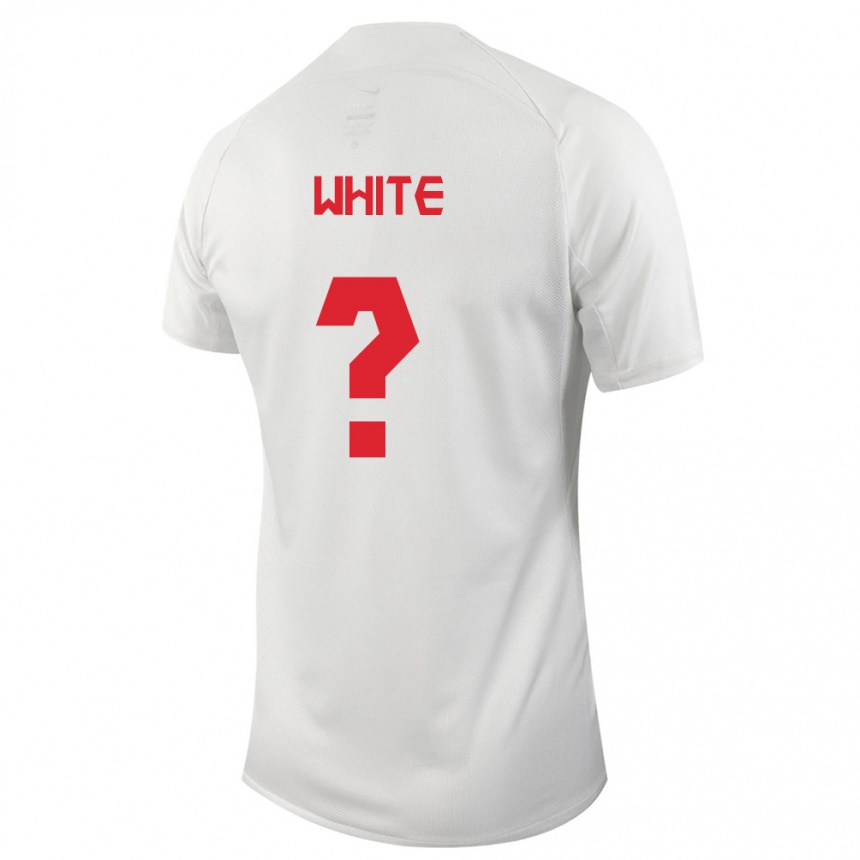キッズフットボールカナダエリック・ホワイト#0白アウェイシャツ24-26ジャージーユニフォーム