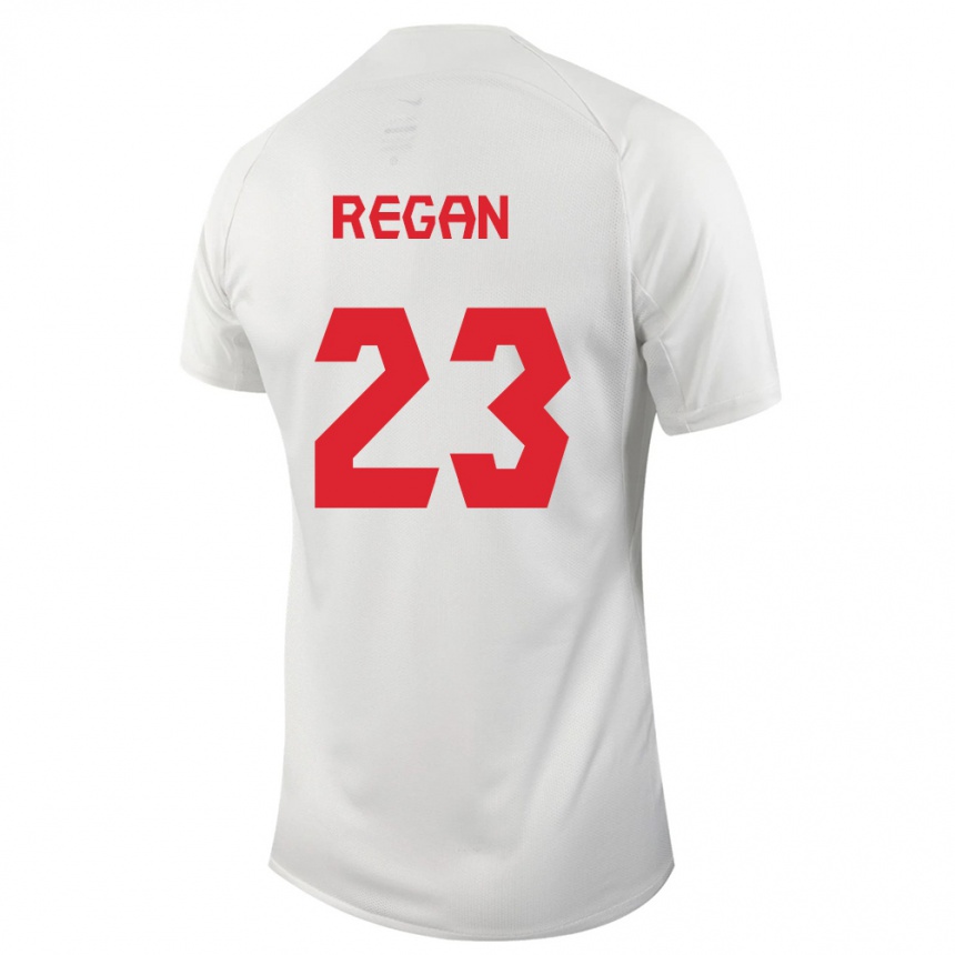キッズフットボールカナダエマ・リーガン#23白アウェイシャツ24-26ジャージーユニフォーム