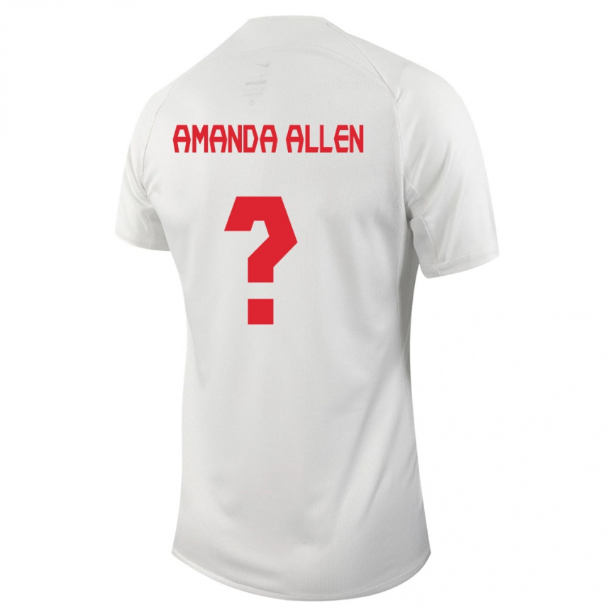 キッズフットボールカナダAmanda Allen#0白アウェイシャツ24-26ジャージーユニフォーム