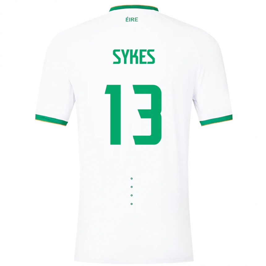 キッズフットボールアイルランド島Mark Sykes#13白アウェイシャツ24-26ジャージーユニフォーム