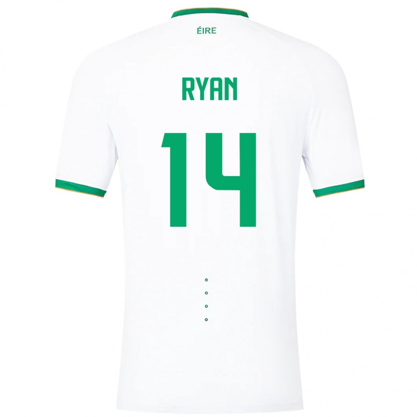 キッズフットボールアイルランド島John Ryan#14白アウェイシャツ24-26ジャージーユニフォーム