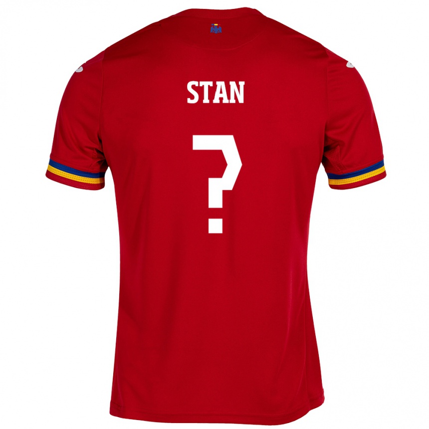 キッズフットボールルーマニアアレクサンドル・スタン#0赤アウェイシャツ24-26ジャージーユニフォーム