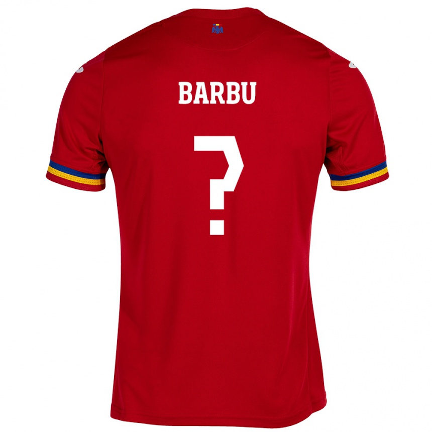 キッズフットボールルーマニアDavid Barbu#0赤アウェイシャツ24-26ジャージーユニフォーム